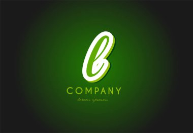 L Alfabe harf logo yeşil 3d şirket vektör simgesi tasarım