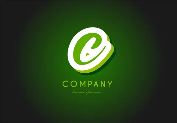 C alfabet huruf logo hijau 3d perusahaan desain ikon vektor - Stok Vektor