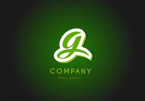 G Alfabe harf logo yeşil 3d şirket vektör simgesi tasarım — Stok Vektör