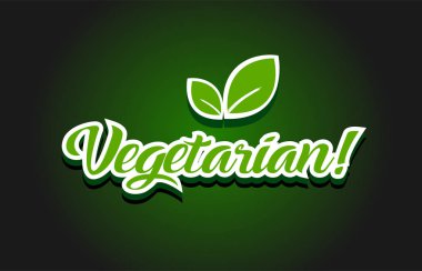 Vejetaryen metin logo simge tasarım