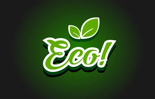 Eco text logo ikon design — Stock vektor