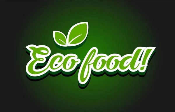 Design de ícone de logotipo de texto Eco food — Vetor de Stock