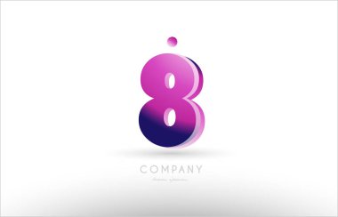 sayı 8 sekiz siyah beyaz pembe logo simge tasarım