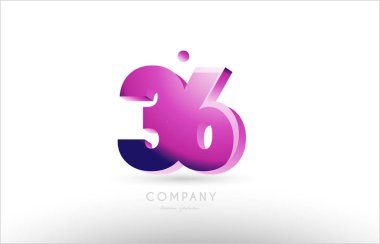 36 numara siyah beyaz pembe logo simge tasarım