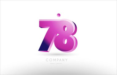 sayı 78 siyah beyaz pembe logo simge tasarım