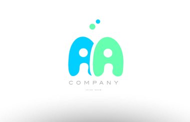 AAAAA alfabesi harfi mavi yeşil logo simge tasarım
