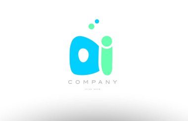 AAAAA alfabesi harfi mavi yeşil logo simge tasarım