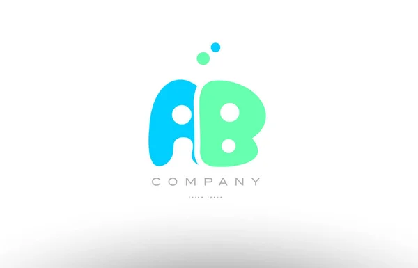 AAAAA alfabeto lettera blu verde logo icona design — Vettoriale Stock