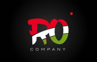 Ro R O Alfabe harf logo birlikte simgesi alfabe tasarım