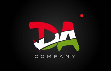 Da D A Alfabe harf logo birlikte simgesi alfabe tasarım