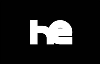 O H E siyah beyaz kalın ortak mektup logo