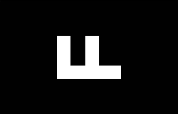 Ll L L μαύρο λευκό έντονο κοινή επιστολή λογότυπο — Διανυσματικό Αρχείο