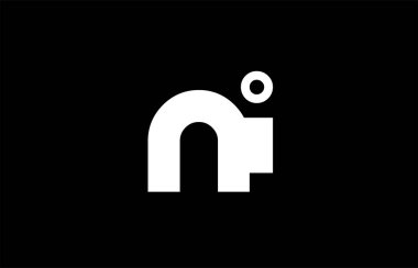 Ni N beyaz boldpink mavi ortak mektup logo siyah