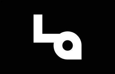La L A siyah beyaz kalın ortak mektup logo