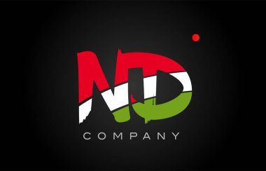 ND N D Alfabe harf logo birlikte simgesi alfabe tasarım