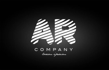 Ar A R harfi alfabe logo siyah beyaz simgesi tasarım