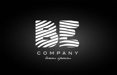 B E harfi alfabe logo siyah beyaz simgesi tasarım olmak