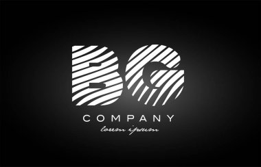 BG B G harfi alfabe logo siyah beyaz simgesi tasarım