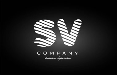 ZF S V harfi alfabe logo siyah beyaz simgesi tasarım