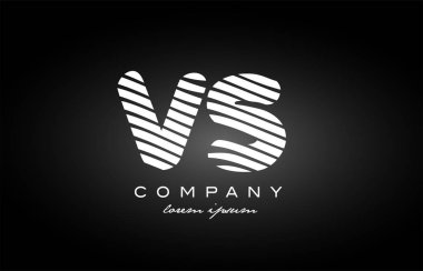 Vs V S harfi alfabe logo siyah beyaz simgesi tasarım