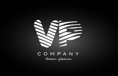 Başkan Yardımcısı V P harfi alfabe logo siyah beyaz simgesi tasarım