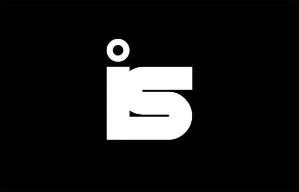 Is ik S zwart wit vet gezamenlijke brief logo — Stockvector