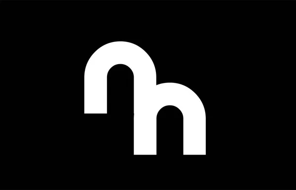 NN N N hitam huruf bersama logo white bold - Stok Vektor