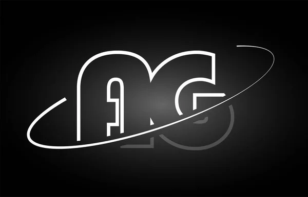 Ag a g buchstabe alphabet logo schwarz weiß icon design — Stockvektor