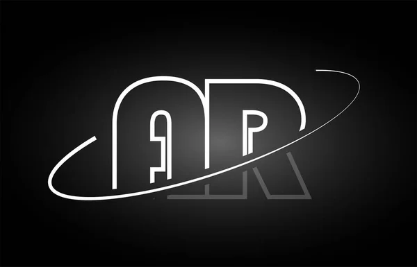 AR A letra R alfabeto logotipo preto ícone branco design —  Vetores de Stock