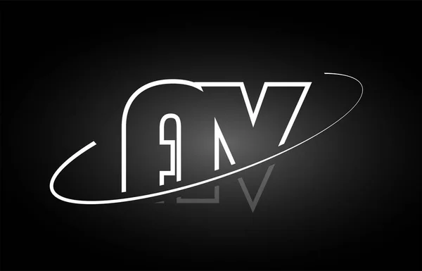 AV A V lettre alphabet logo noir blanc icône design — Image vectorielle