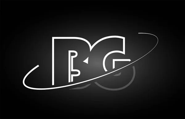 BG B G letter alphabet logo black white icon design — Stock Vector