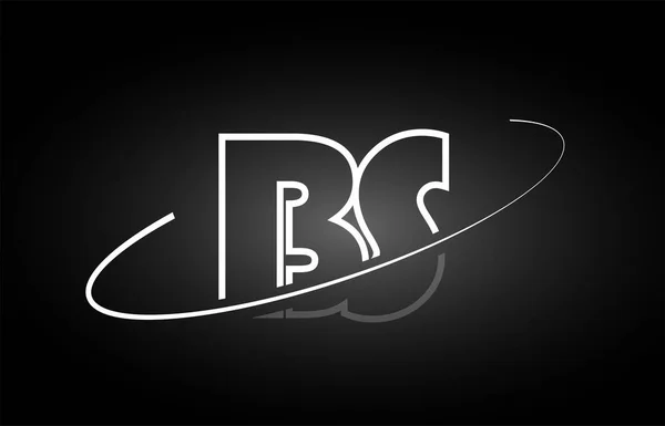BS B S літера абетка логотип чорно-білий дизайн значка — стоковий вектор