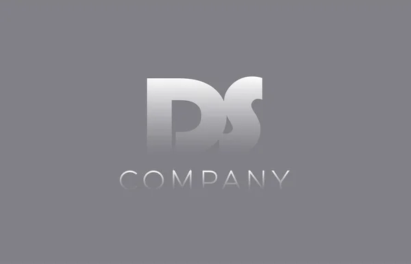 DS D S pastel blue letter combination logo icon design — Stock Vector