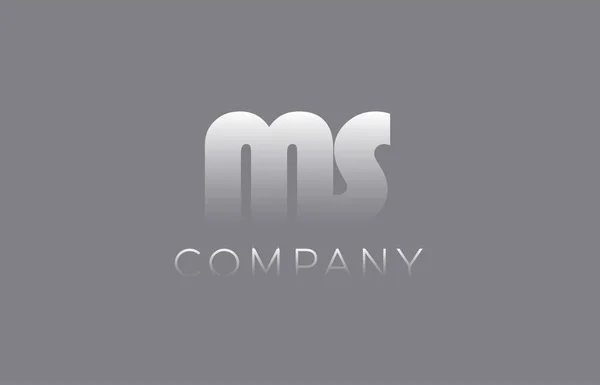 MS M S pastel blue letter combination logo icon design — Stock Vector