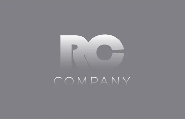 RC R C pastel azul combinação letra logotipo ícone design —  Vetores de Stock