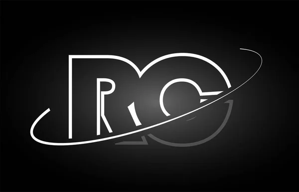 RC R C letra alfabeto logotipo preto ícone branco design —  Vetores de Stock