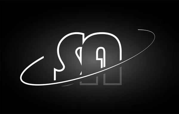 SA S Um alfabeto letra logotipo preto ícone branco design — Vetor de Stock
