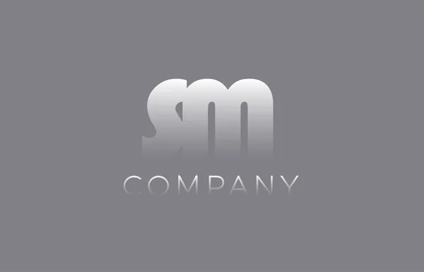 SM S M pastel azul letra combinação logotipo ícone design —  Vetores de Stock