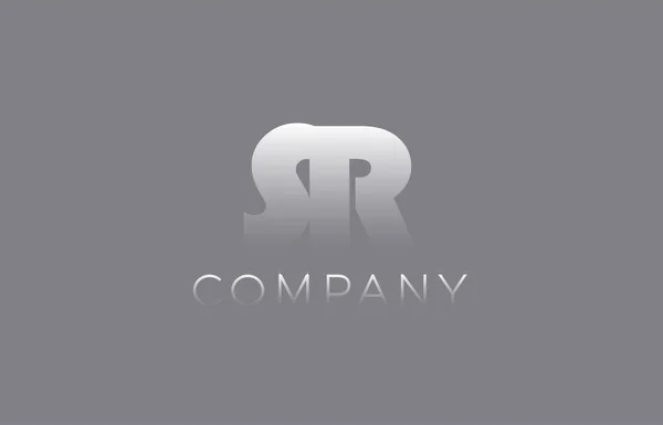 SR S R pastel azul combinação letra logotipo ícone design — Vetor de Stock