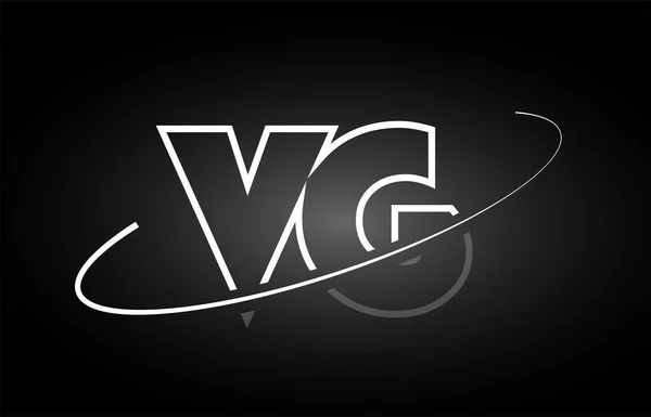 Vg v g buchstabe alphabet logo schwarz weiß icon design — Stockvektor