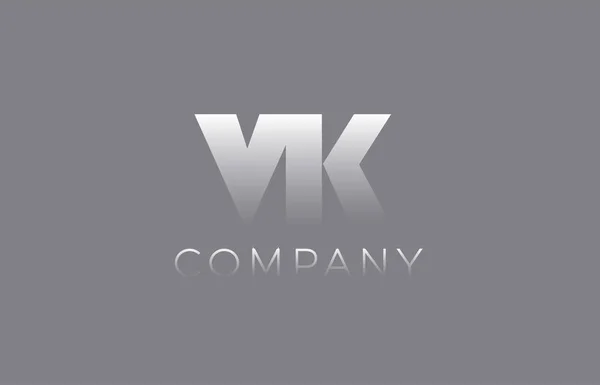 VK V K pastel blue letter combination logo icon design — Stock Vector