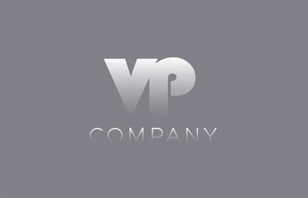 VP V P pastello blu lettera combinazione logo icona design — Vettoriale Stock