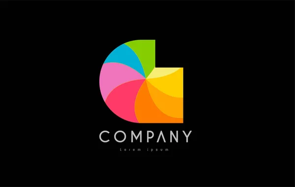 G regnbågens färger Logotypdesign ikonen alfabetet — Stock vektor
