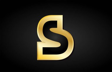 S altın altın harf logo simge tasarım