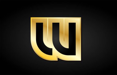 W altın altın harf logo simge tasarım