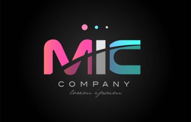 Mikrofon m ben üç harf logo simge tasarım c