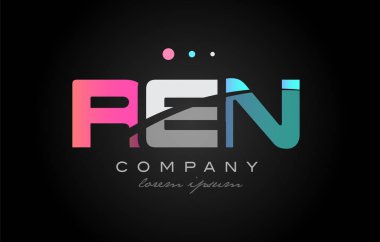 Ren r e n üç harf logo simge tasarım