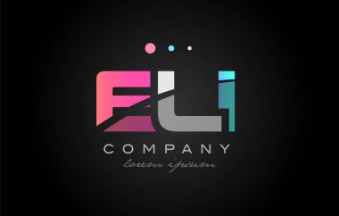 Eli e l i üç harf logo simge tasarım