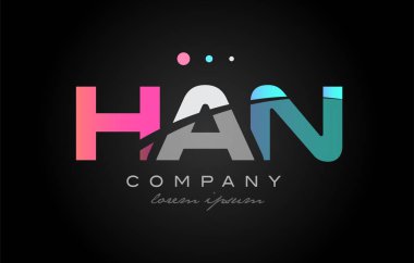 Han h n üç harf logo simge tasarım