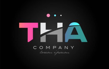 Tha t h üç harf logo simge tasarım